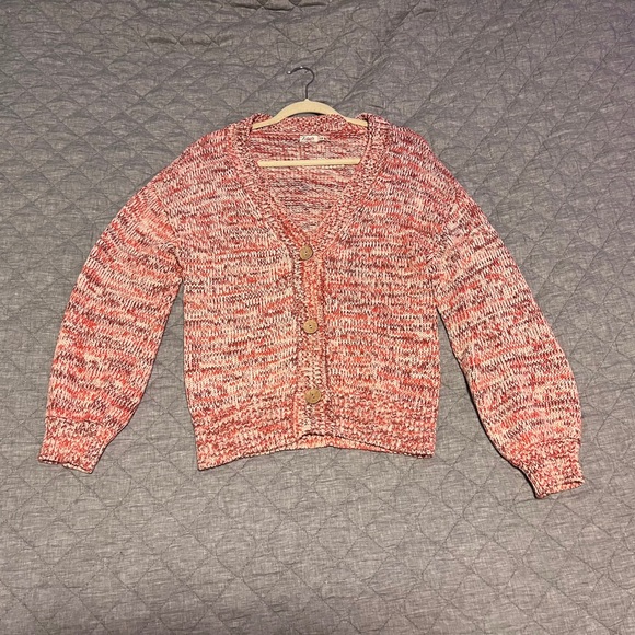 Faherty Las Olas Cardigan in Pink Sky Spacedye Chunky Knit S - Picture 4 of 6